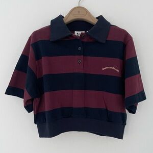 Matchglobe Aland Collar Crop Polo Top